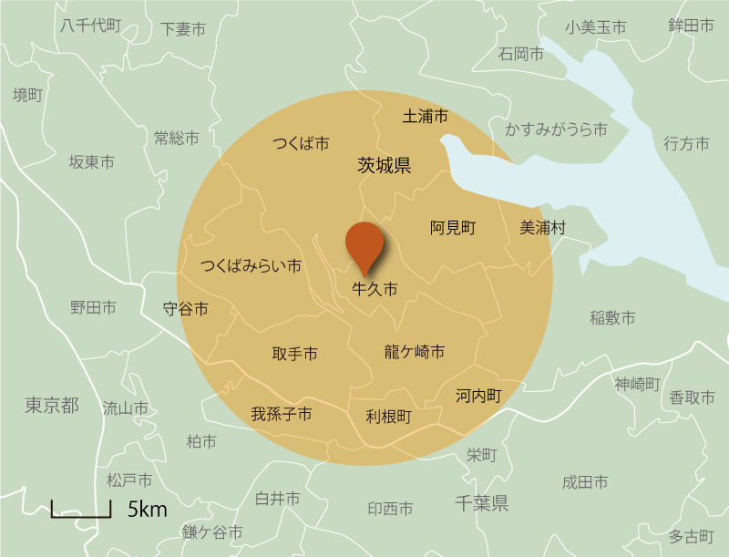 牛久デンタルクリニック訪問マップ