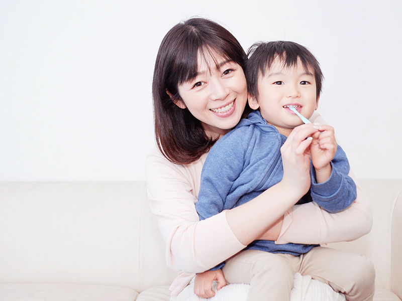 親子で歯磨き